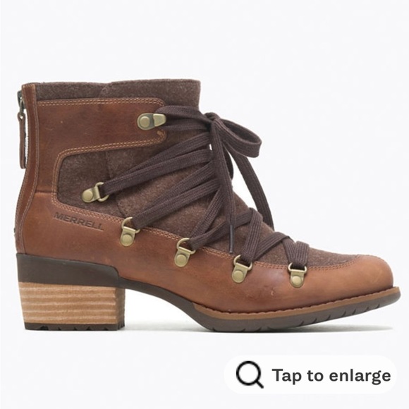 Merrell Women's Shiloh Heeled Leather Boots - Picture 1 of 9